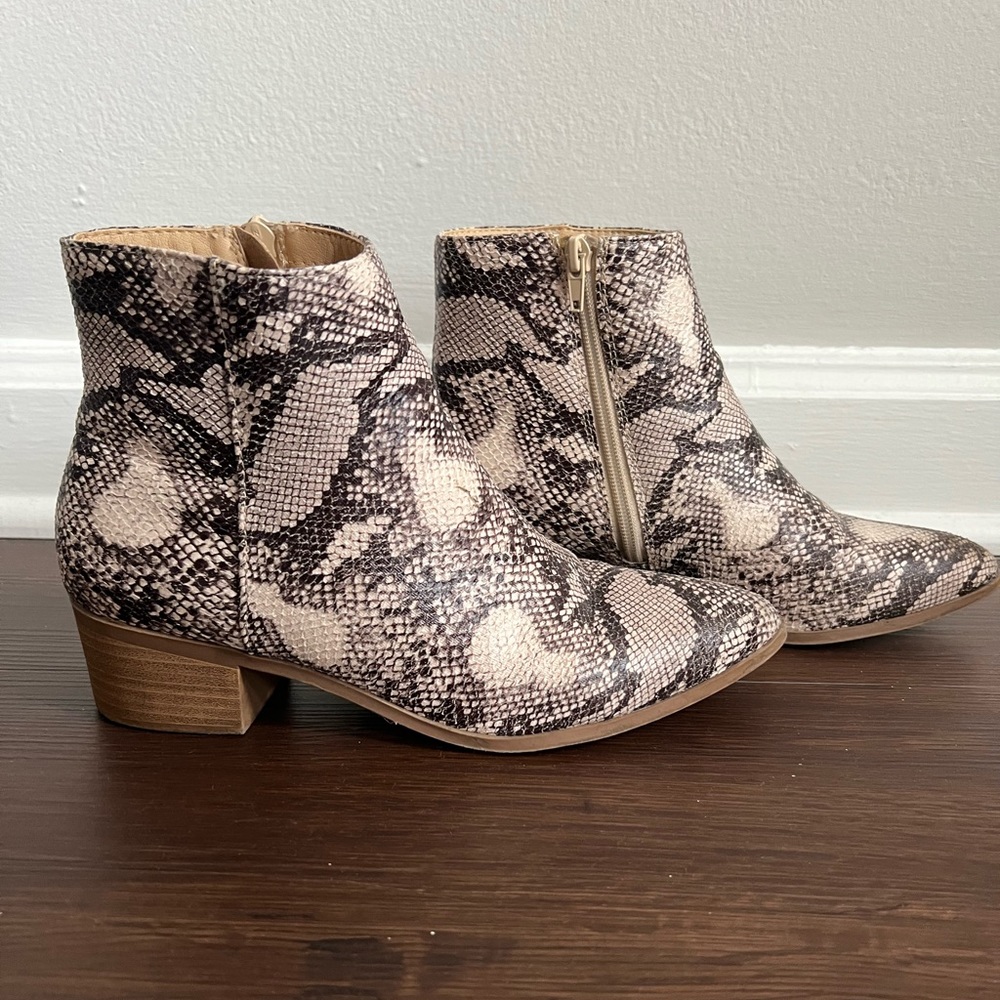 Snake skin booties